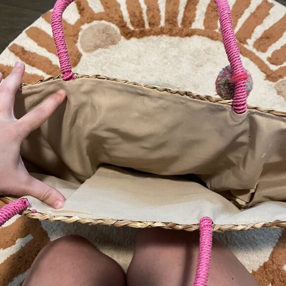 Express straw shoulder bag with tassels - Picture 3 of 4